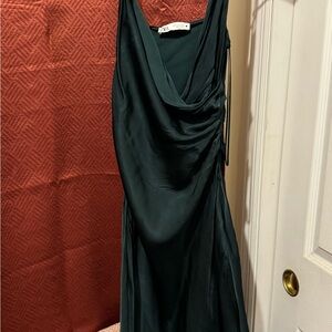 Zara Dark Green Backless Dress